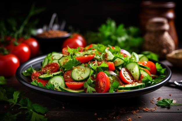 Salada com tomate cereja