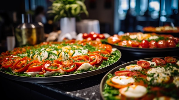 salada com tomates alcaparras e ovos generative ai