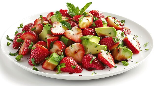 Salada de abacate de morango de verão