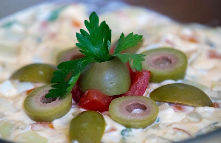 Foto salada de batata tradicional maionese caseira rústica