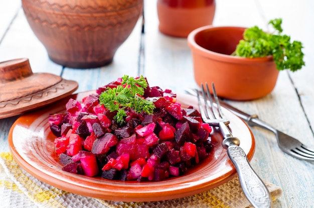 Foto salada de beterraba vinegret