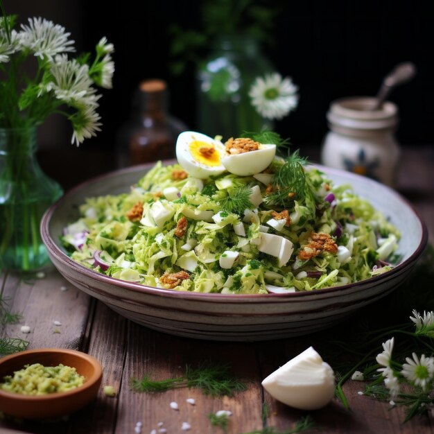 Foto salada de chou hach au