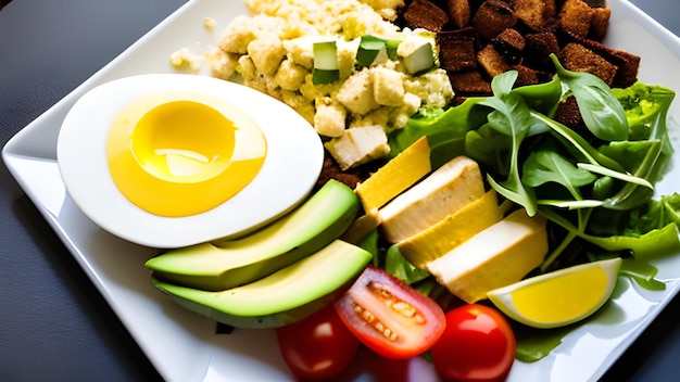 Salada de Cobb num prato