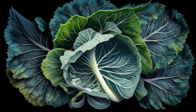 Salada de couve fresca e saudável com vegetais vibrantes gerados por IA