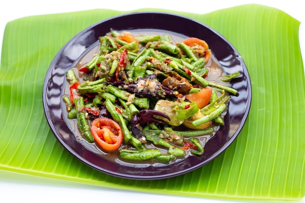 Salada de feijão picante comida tailandesa