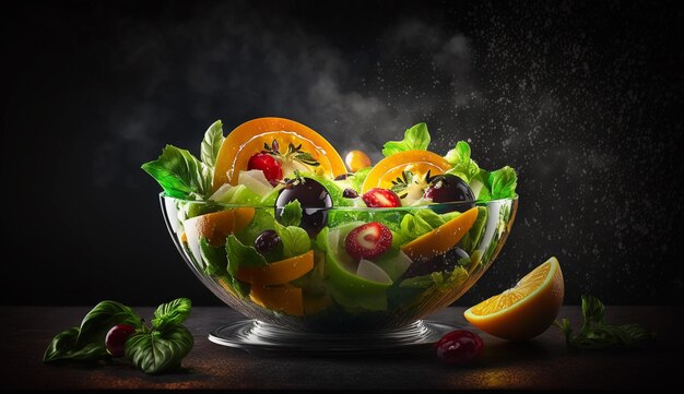 Foto salada de frutas doce e suculenta