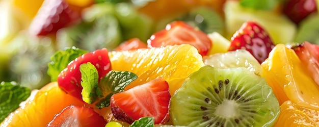 Foto salada de frutas fresca e colorida