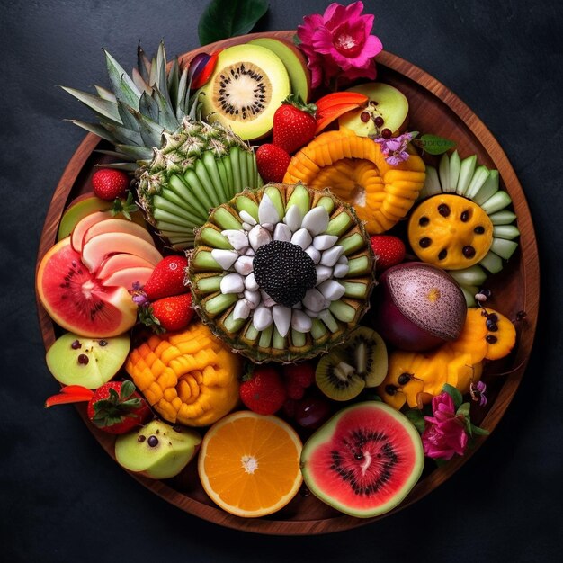 Foto salada de frutas frescas com um toque gourmet