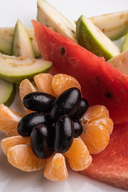 Salada de frutas ou corte de frutas café da manhã dietético saudável