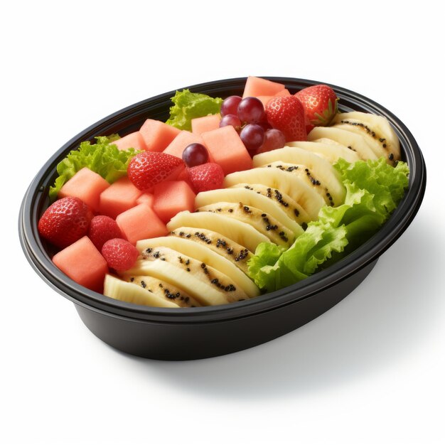 Foto salada de frutas salada de frutas frescas muitas vezes servida com uma colher de sorvete ou iogurte saudável