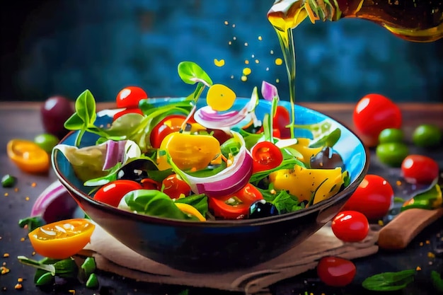 Salada de legumes frescos de primavera Generative AI Generative AI
