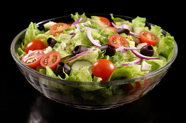 Salada de legumes sobre um fundo branco