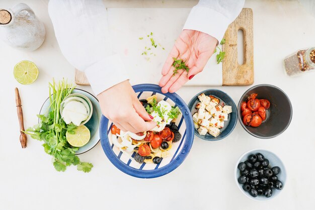 Salada de massa italiana tradicional