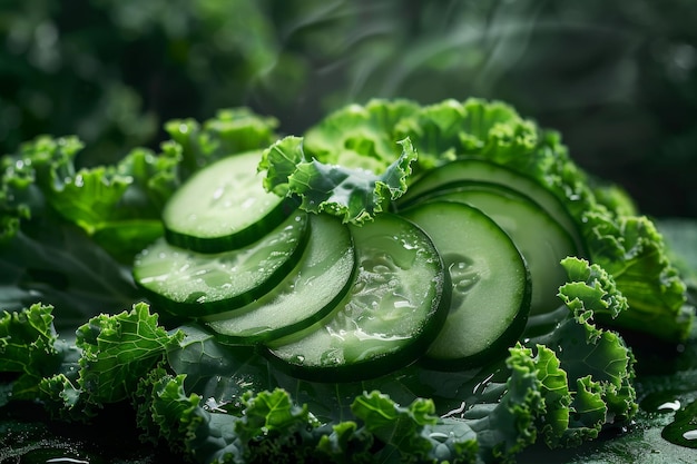 Salada de pepino e couve fresca