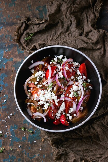 Salada de tomate e cebola