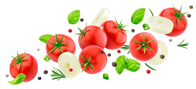 Salada de tomates caindo