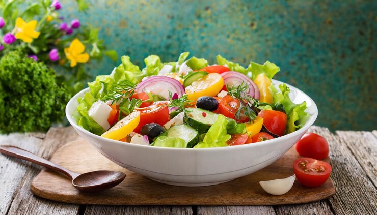 Foto salada de vegetais frescos