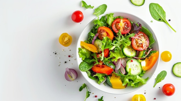 Salada de vegetais vibrante em uma tigela Inteligência Artificial Gerativa