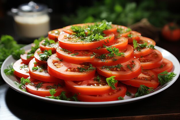 Salada de vitaminas de tomates frescos