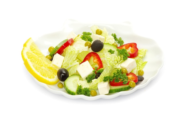 Salada em Prato Branco