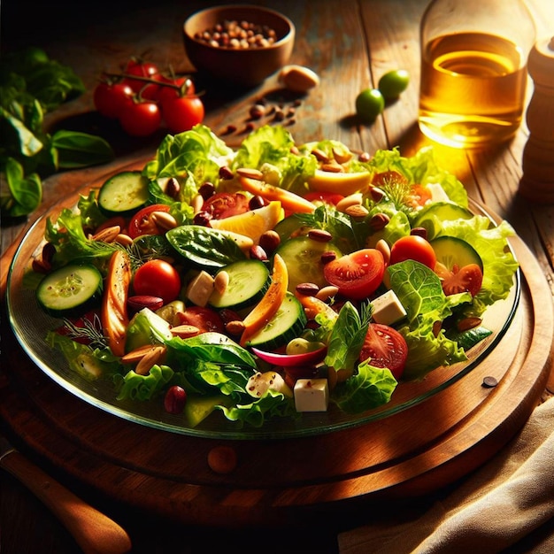 Foto salada feita com ingredientes saudáveis