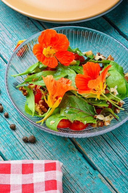 Salada fresca de verão com chagas