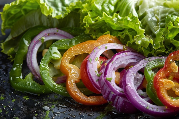 Salada fresca e colorida de romã