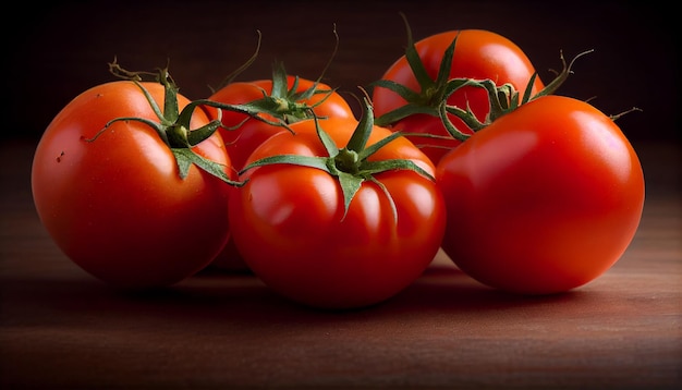 Salada gourmet saudável com tomate cereja maduro gerado por IA