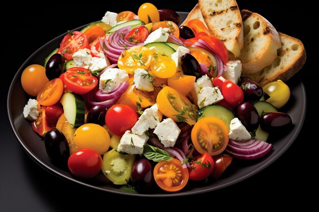 Salada grega de vanguarda liderando o desfile de sabores