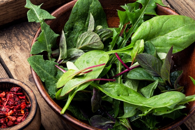 Salada mista de folhas