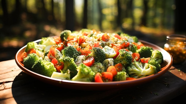 Salada orgânica de refeição vegetariana saudável fresca com cenouras fatiadas