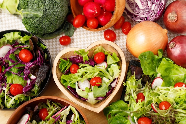 Salada orgânica para uma dieta saudável