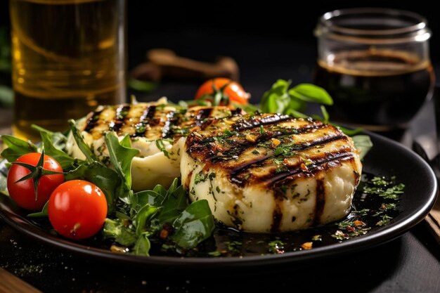 Salada de queso feta a la parrilla