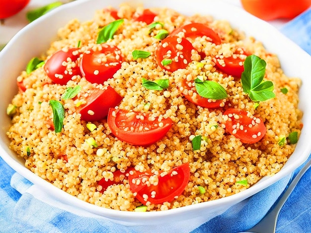 Foto salada de quinoa con abacate y tomate imagen hd descarga