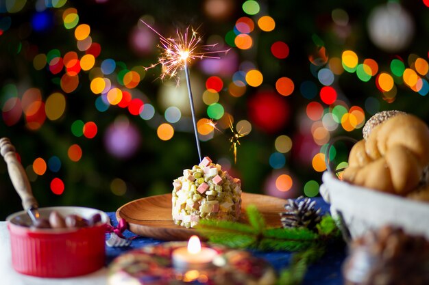 Foto salada russa tradicional