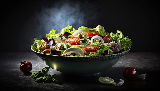 Salada satisfatória com uma proteína saudável