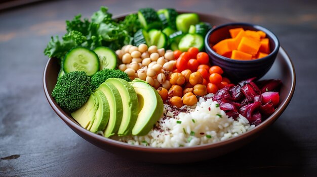 Foto salada saudável de atum e fotos de menu de refeição saudável