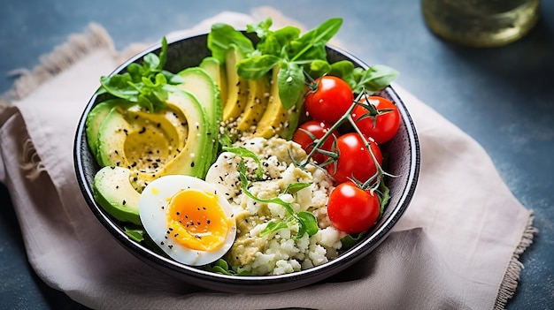 Salada saudável de atum e fotos de menu de refeição saudável