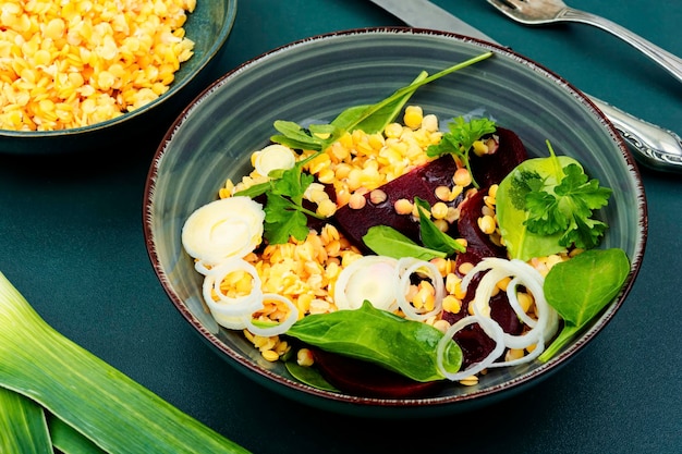 Salada saudável de lentilha