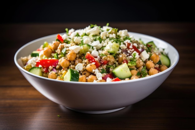 Foto salada saudável de quinoa e grão-de-bico