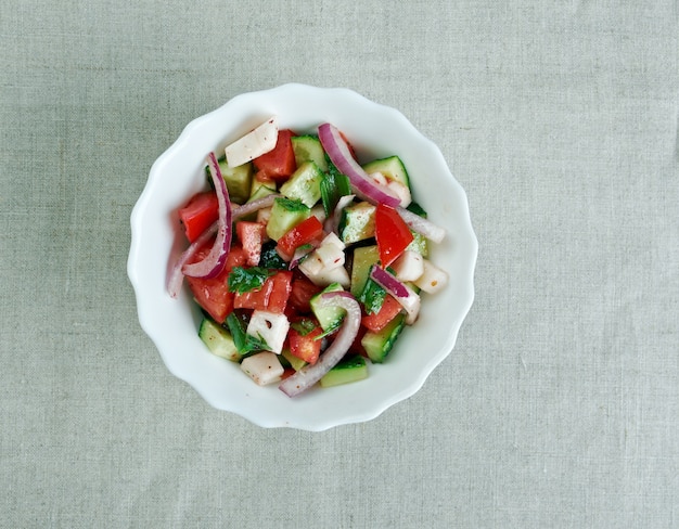 Salada Shirazi - Salada Persa de Pepino-Tomate