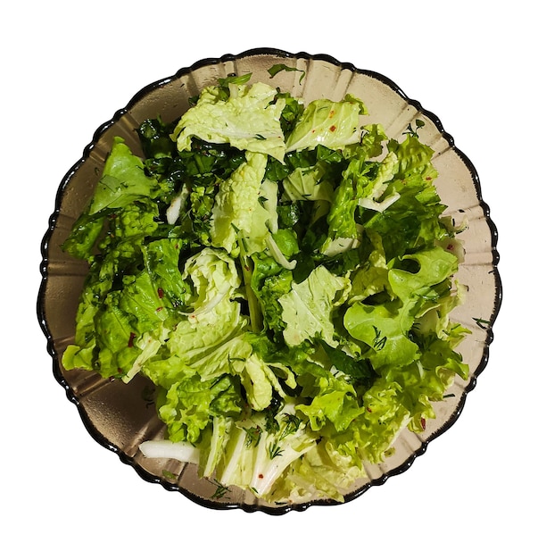 Salada verde fresca com espinafre