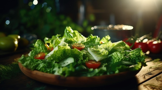 salada verde fresca uma foto incrível