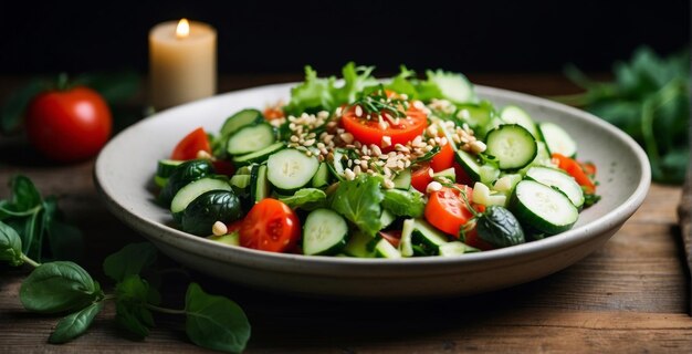 Salada de verduras saludables