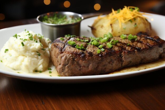 Foto salado denver bistec y patatas al horno euforia