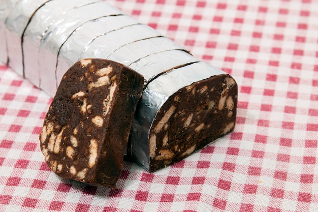 Salame de chocolate dulce