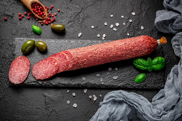 Salame Salsicha orgânica seca ou chouriço espanhol