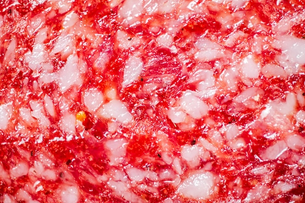 Salami Würstchen Makro-Hintergrund Salami-Textur