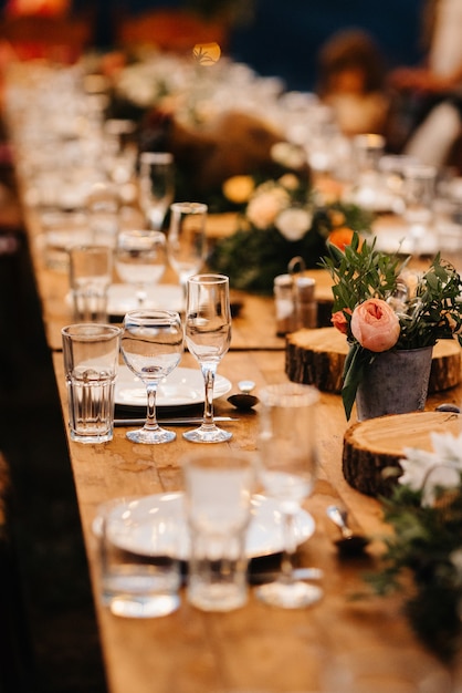 Foto salão de banquetes para casamentos, decoração de salão de banquetes, decoração atmosférica