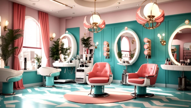 Salão de cabeleireiro de conceito de sala criativa gerado por ai